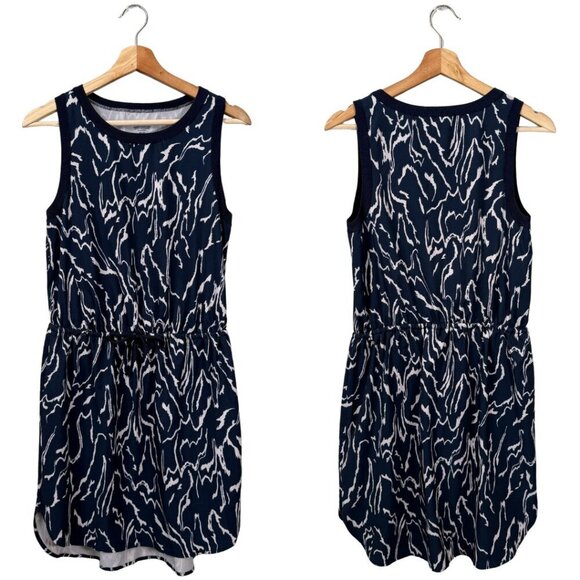Athleta Rincon Abstract Print Mini Dress Womens XS Blue Active Activewear Casual - Picture 3 of 16